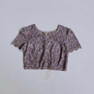 Periwinkle cotton lace top size M NWT